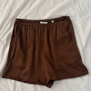 Vince chocolate brown 100% silk shorts